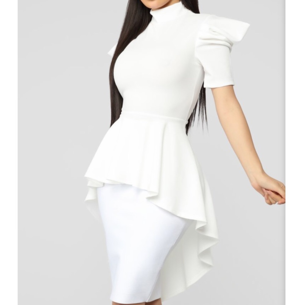 Fashion Nova Ivory Boss Woman High-Low top